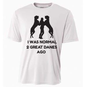 Funny Great Dane Shirts Woman I Was Normal 2 Great Danes Ago Cooling Performance Crew T-Shirt