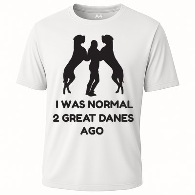 Funny Great Dane Shirts Woman I Was Normal 2 Great Danes Ago Performance Shirt