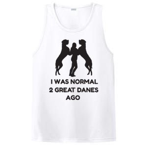 Funny Great Dane Shirts Woman I Was Normal 2 Great Danes Ago PosiCharge Competitor Tank