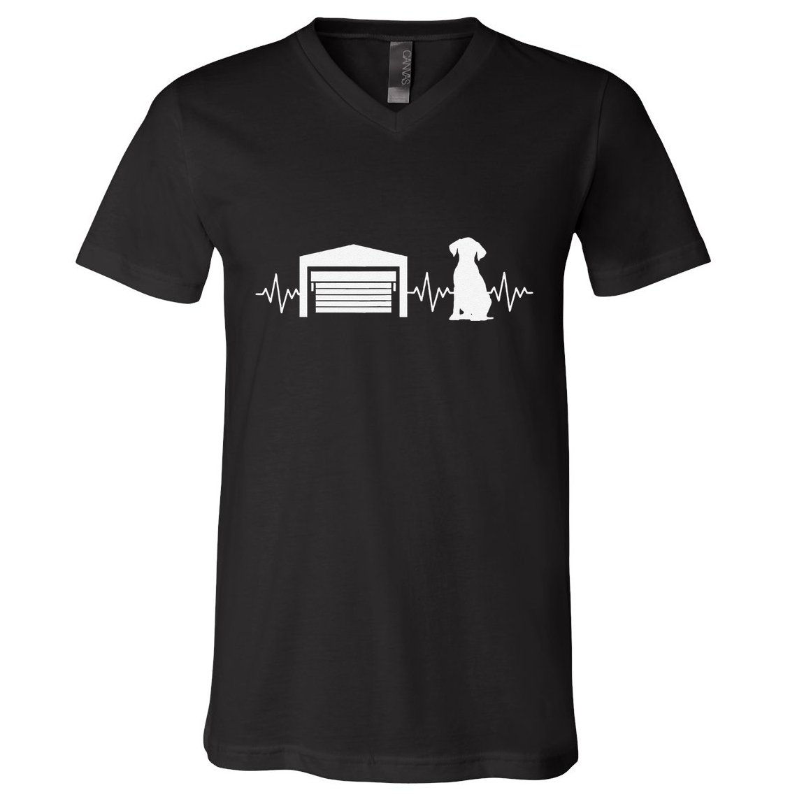 Funny Garage Door Installer Application Day Dog Garage Door V-Neck T-Shirt