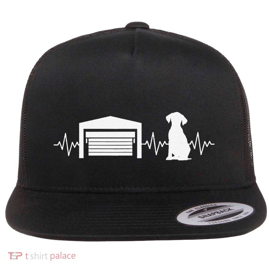 Funny Garage Door Installer Application Day Dog Garage Door Flatbill Hat