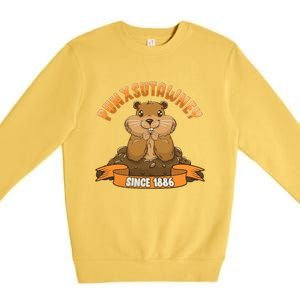 Funny Groundhog Day Phil Cute Ground Hog Punxsutawney Premium Crewneck Sweatshirt