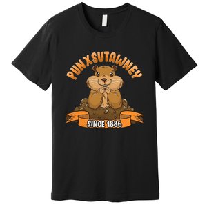 Funny Groundhog Day Phil Cute Ground Hog Punxsutawney Premium T-Shirt