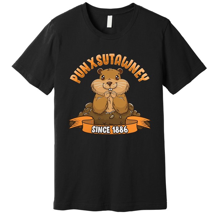 Funny Groundhog Day Phil Cute Ground Hog Punxsutawney Premium T-Shirt