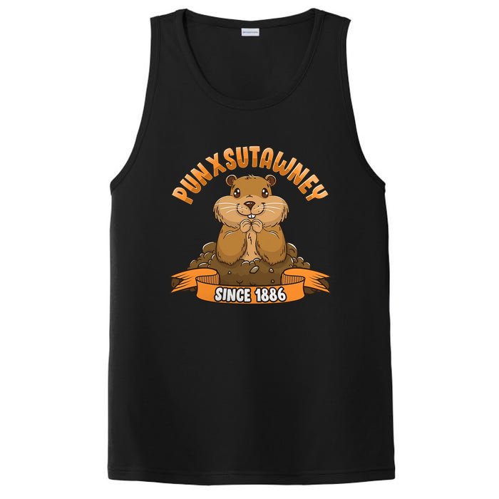 Funny Groundhog Day Phil Cute Ground Hog Punxsutawney PosiCharge Competitor Tank