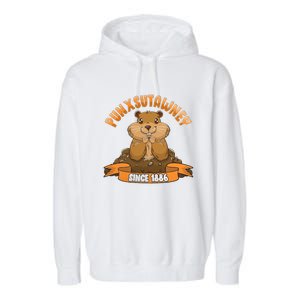 Funny Groundhog Day Phil Cute Ground Hog Punxsutawney Garment-Dyed Fleece Hoodie