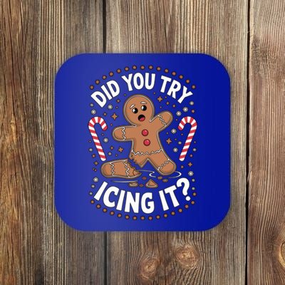 Funny Gingerbread Did You Try Icing It ? Cookie Baking Gift Coaster