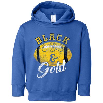 Football Game Day Black And Gold Costume For Football Lover Toddler Hoodie