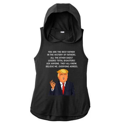 Funny Great Dad Donald Trump Father's Day Gift Tee Ladies PosiCharge Tri-Blend Wicking Draft Hoodie Tank