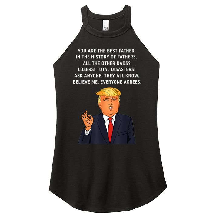 Funny Great Dad Donald Trump Father's Day Gift Tee Women's Perfect Tri Rocker Tank