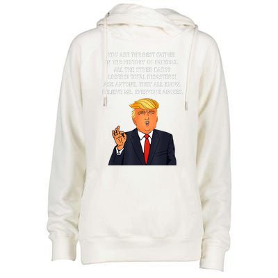 Funny Great Dad Donald Trump Father's Day Gift Tee Womens Funnel Neck Pullover Hood