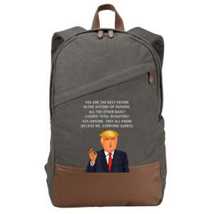 Funny Great Dad Donald Trump Father's Day Gift Tee Cotton Canvas Backpack