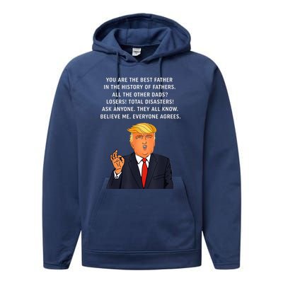 Funny Great Dad Donald Trump Father's Day Gift Tee Performance Fleece Hoodie