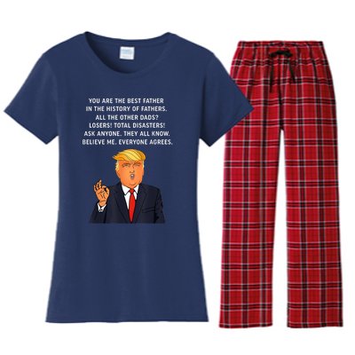 Funny Great Dad Donald Trump Father's Day Gift Tee Women's Flannel Pajama Set