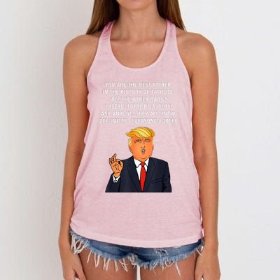 Funny Great Dad Donald Trump Father's Day Gift Tee Women's Knotted Racerback Tank