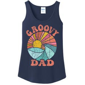 Funny Groovy Dad 70s Aesthetic Nostalgia 1970s Retro Dad Ladies Essential Tank