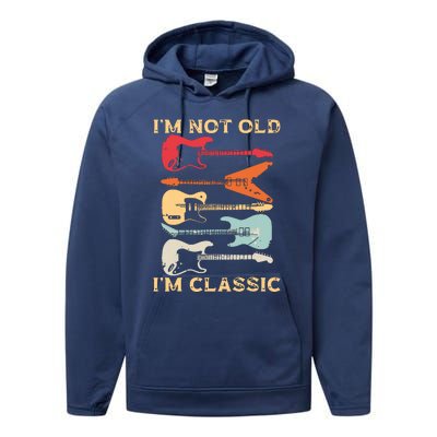 Funny Guitar Design For Men Women Guitarist Guitar Lovers Performance Fleece Hoodie