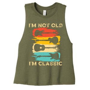 Funny Guitar Design For Men Women Guitarist Guitar Lovers Women's Racerback Cropped Tank