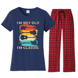 Funny Guitar Design For Men Women Guitarist Guitar Lovers Women's Flannel Pajama Set