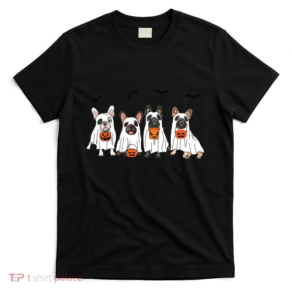 Frenchie Ghost Dog Costume Funny French Bulldog Halloween T-Shirt