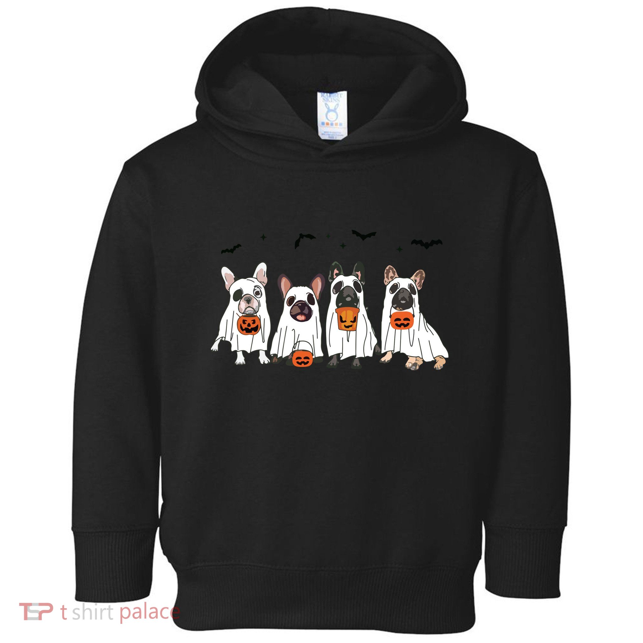 Frenchie Ghost Dog Costume Funny French Bulldog Halloween Toddler Hoodie