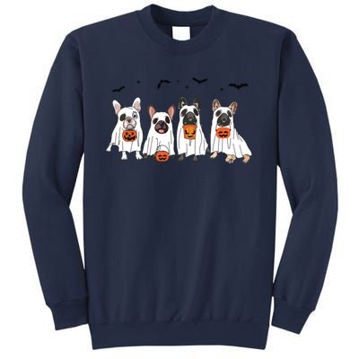 Frenchie Ghost Dog Costume Funny French Bulldog Halloween Sweatshirt