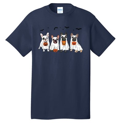 Frenchie Ghost Dog Costume Funny French Bulldog Halloween Tall T-Shirt