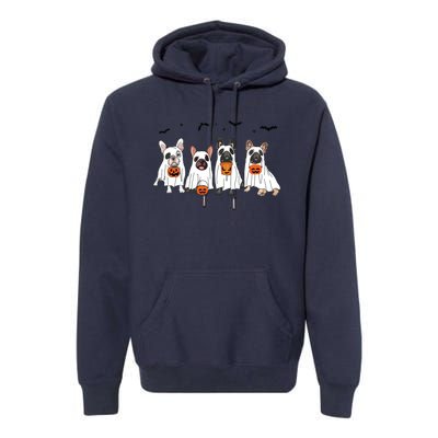 Frenchie Ghost Dog Costume Funny French Bulldog Halloween Premium Hoodie