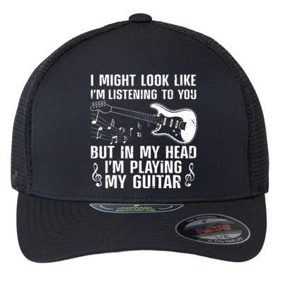 Funny Guitar Design For Men Women Guitarist Guitar Player Flexfit Unipanel Trucker Cap