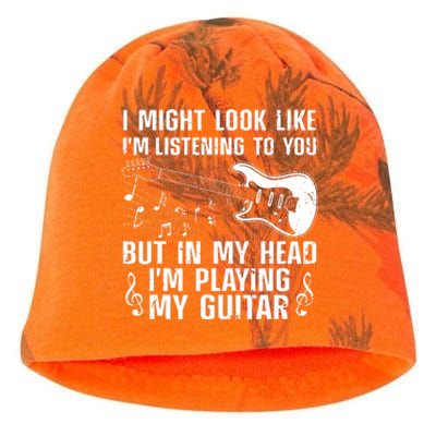 Funny Guitar Design For Men Women Guitarist Guitar Player Kati - Camo Knit Beanie