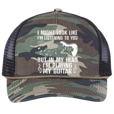 Funny Guitar Design For Men Women Guitarist Guitar Player Retro Rope Trucker Hat Cap