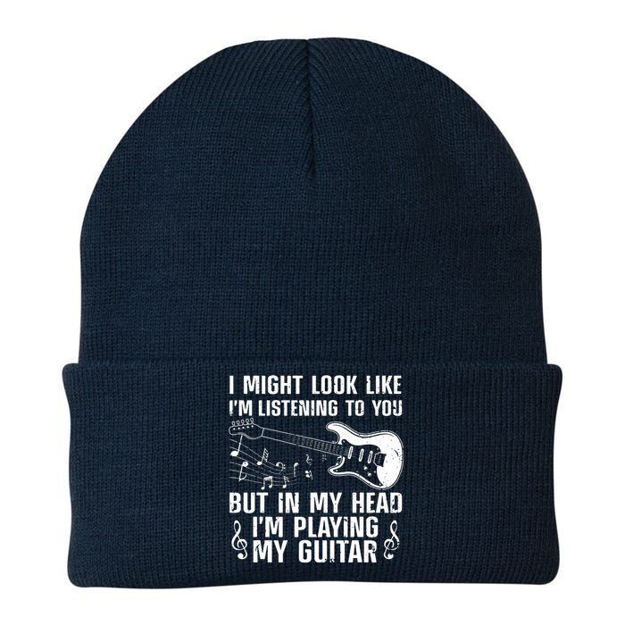 Funny Guitar Design For Men Women Guitarist Guitar Player Knit Cap Winter Beanie