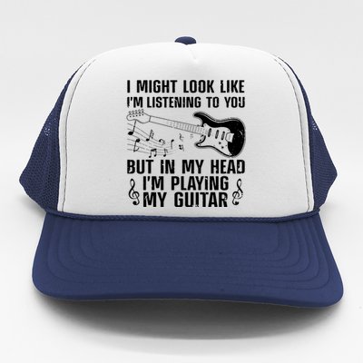 Funny Guitar Design For Men Women Guitarist Guitar Player Trucker Hat