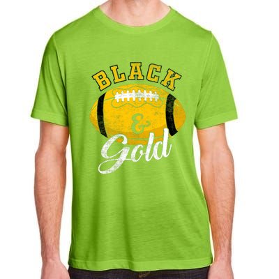 Football Game Day Black And Gold Costume For Football Lover Adult ChromaSoft Performance T-Shirt