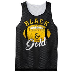 Football Game Day Black And Gold Costume For Football Lover Mesh Reversible Basketball Jersey Tank