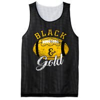 Football Game Day Black And Gold Costume For Football Lover Mesh Reversible Basketball Jersey Tank