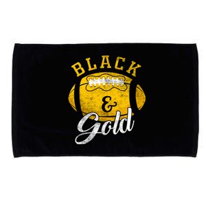 Football Game Day Black And Gold Costume For Football Lover Microfiber Hand Towel