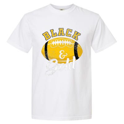 Football Game Day Black And Gold Costume For Football Lover Garment-Dyed Heavyweight T-Shirt