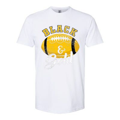 Football Game Day Black And Gold Costume For Football Lover Softstyle CVC T-Shirt