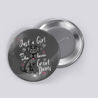 Funny Great Dane Dog Owner Pet Lover Puppy Women Kids Gift Button