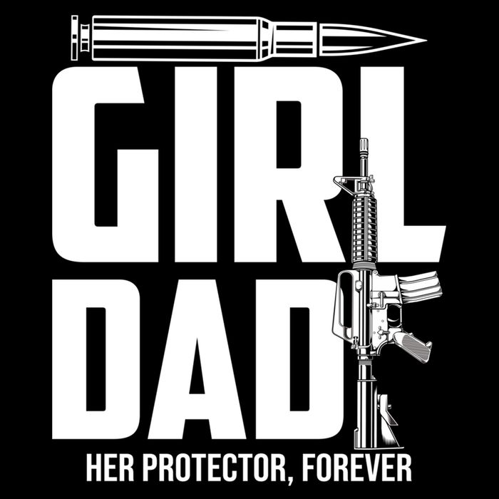 Funny Girl Dad Her Protector Forever Funny Father Gift Of Flat Bill Trucker Hat