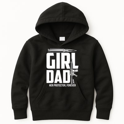 Funny Girl Dad Her Protector Forever Funny Father Gift Of Kids Hoodie