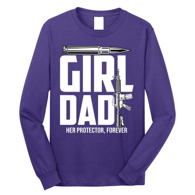 Funny Girl Dad Her Protector Forever Funny Father Gift Of Long Sleeve Shirt