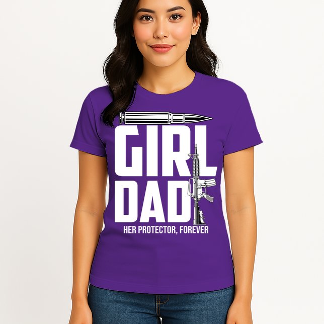 Funny Girl Dad Her Protector Forever Funny Father Gift Of Womens T-Shirt