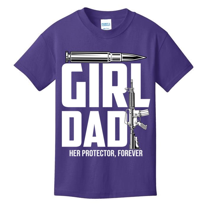 Funny Girl Dad Her Protector Forever Funny Father Gift Of Kids T-Shirt