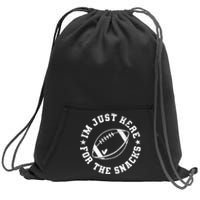 Football Game Day Im Just Here For The Snacks Sweatshirt Cinch Pack Bag