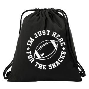 Football Game Day Im Just Here For The Snacks Drawstring Bag