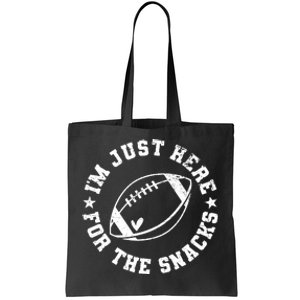 Football Game Day Im Just Here For The Snacks Tote Bag