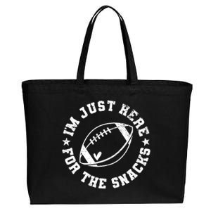 Football Game Day Im Just Here For The Snacks Cotton Canvas Jumbo Tote