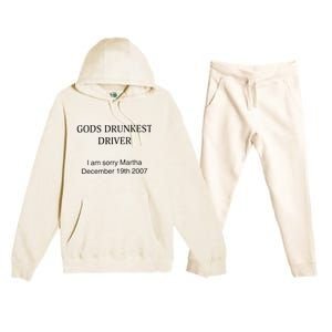 Funny GodS Drunkest Driver I Am Sorry M.Ar.Tha December 19th 2007 Gift Premium Hooded Sweatsuit Set